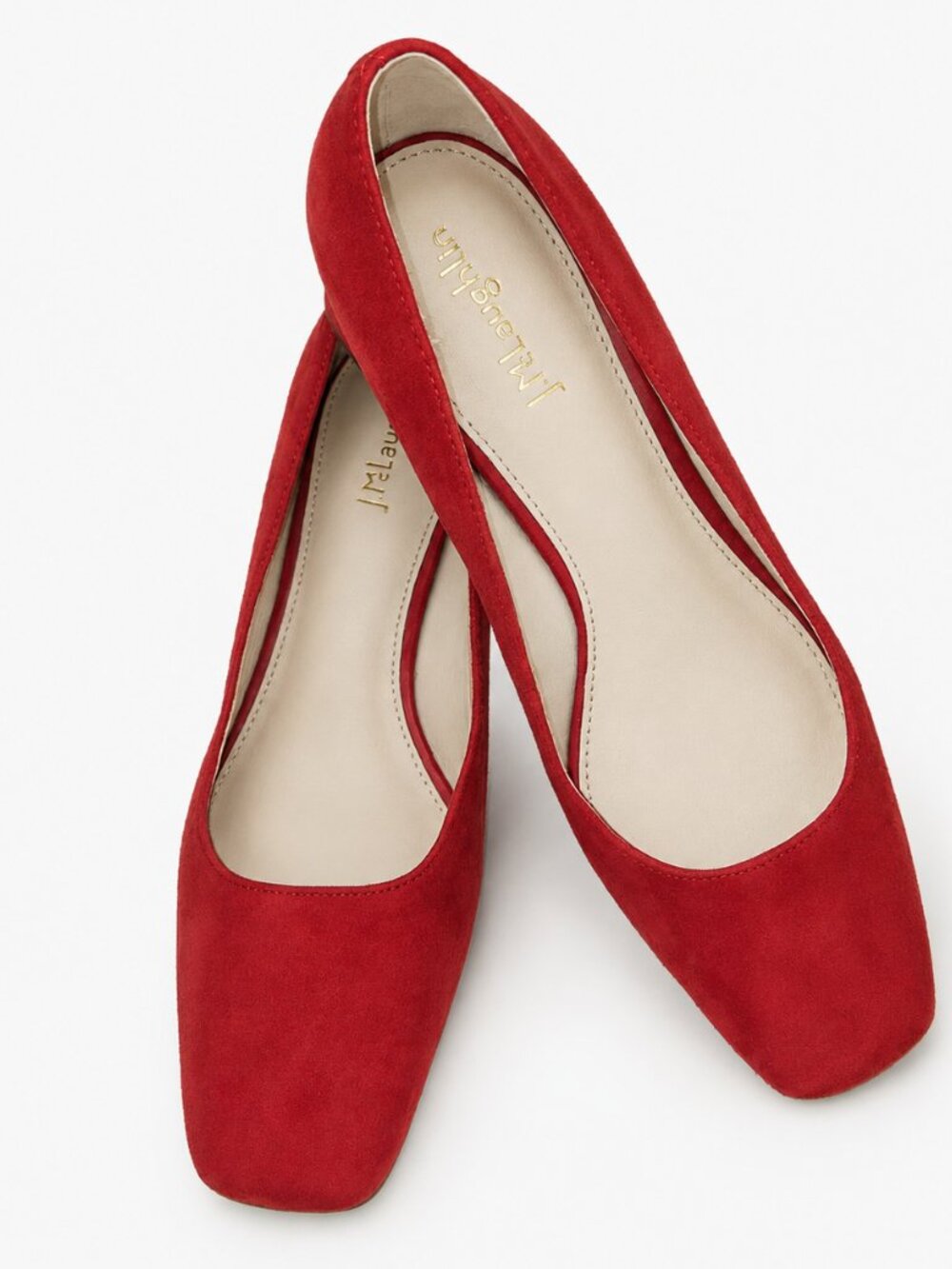 J. McLaughlin Charlene Red Suede Women's Square-Toe Heels Sz. 7.5